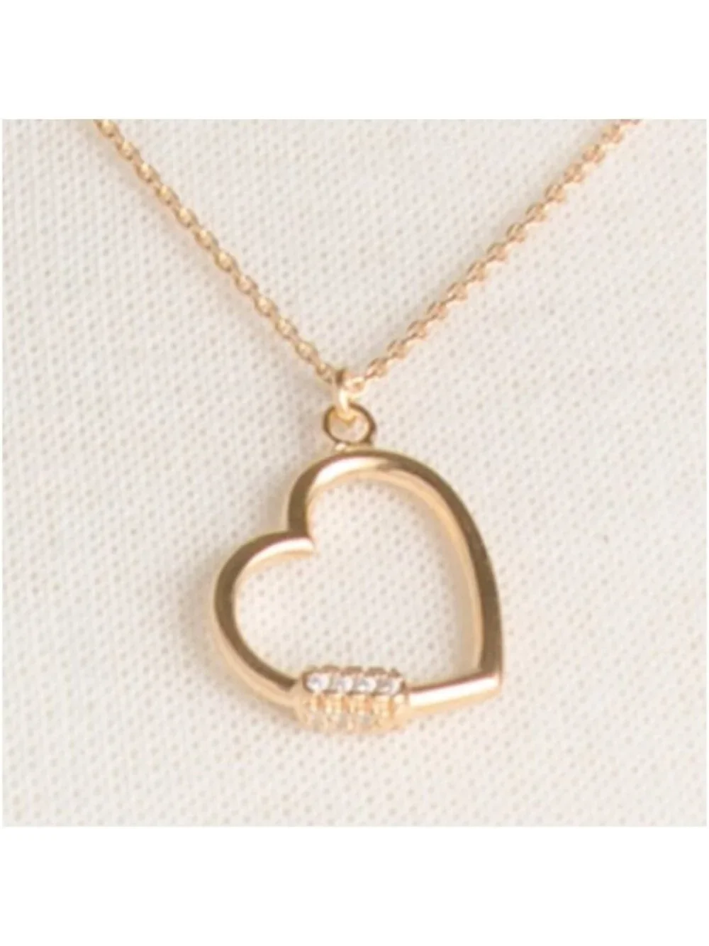 MIA FIORE Made In Italy 14kt Gold Plated Polished Heart Cubic Zirconia Necklace